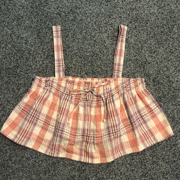 🌸4/$20🌸American Eagle Plaid Cropped Tank Top Size Medium NWOT - Picture 3 of 5